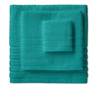 BarceloHogar Juego de 3 Toallas 100% Algodon. 1 Toalla Bide 1 Toalla Lavabo 1 Toalla Baño. 500 gr /m2 Alta Absorcion. Toallas Suaves y Resistentes. Diamante Esmeralda