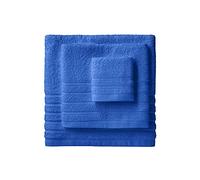 BarceloHogar Juego de 3 Toallas Rizo Americano. 1 Toalla Bide 1 Toalla Lavabo 1 Toalla Baño. 500 gr /m2 Alta Absorcion. Toallas Suaves y Resistentes. Diamante Azulon