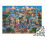 Barcelona Arquitectura Urbana Puzzle de 1000 Piezas Papel para Adultos Paisaje Colorido Juego de Puzzle 1000 Piezas Familia Relajación Decoración 70x50cm/1000pcs