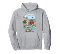 Barcelona Ciudad España Sagrada Familia Cable Car Art Souvenir Sudadera con Capucha