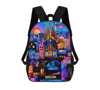 Barcelona Colorful Urban Mosaic Illustration Mochilas Mochilas Infantiles Mochila Escolar Mochila Escolar Infantil Impresa En 3D Mochilas De Viaje De Moda Para Niños De Primaria Y Secundaria 17inch