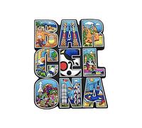 Barcelona España 3D Letras nevera imán recuerdo regalo, hecho a mano PVC hogar y cocina decoración Barcelona refrigerador imán colección