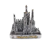 Barcelona España 3D Sagrada Familia Catedral Resina Decoración de mesa de escritorio para el hogar, adorno hecho a mano, colección de recuerdos turísticos