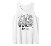 Barcelona España Basílica Iglesia Minimalista Viaje Souvenir Camiseta sin Mangas