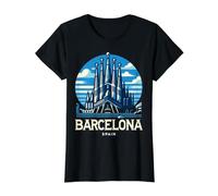 Barcelona España Ciudad Española Sagrada Familia Souvenir Orgulloso Camiseta gráfica económica, Mujer, Negro, S