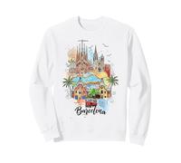 Barcelona España Monumentos Arte Colorido Paisaje Urbano Recuerdo Sudadera