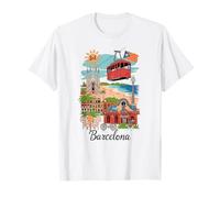 Barcelona España Paisaje Urbano Arte Viaje Souvenir Camiseta