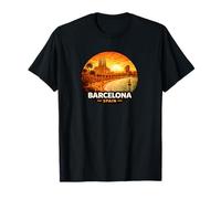 Barcelona, España, Puesta de Sol, Horizonte Camiseta
