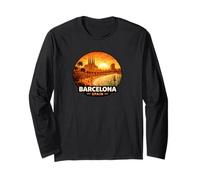 Barcelona, España, Puesta de Sol, Horizonte Manga Larga