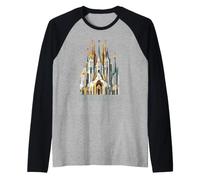 Barcelona España Sagrada Familia Europa Viajes Souvenir Camiseta Manga Raglan