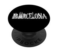 Barcelona, España, Vacaciones, monumentos, Silueta, Arte PopSockets PopGrip Adhesivo