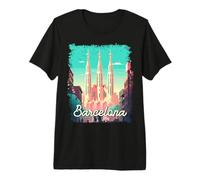 Barcelona España Vintage Paisaje Camiseta Premium