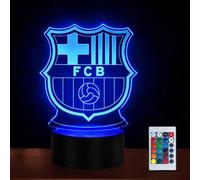Barcelona Lámpara 3D Fútbol, Regalo para Niños, Luz Nocturna 16 Colores