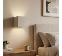 BARCELONA LED Aplique de Pared Cemento Blanco “Runt” Up Down 1xG9 | Lámpara de Pared Pequeña Moderna Minimalista Estilo Nórdico para Salón Dormitorio Hotel Iluminación Decorativa Interior 115mm