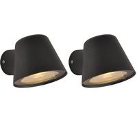 BARCELONA LED Aplique de pared exterior LED ALBA - Luz pared cálida 5W GU10 incluida - IP44 resistente al agua - Lámpara de pared exterior Negro moderna de aluminio para terraza, balcón o porche