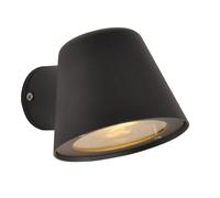 BARCELONA LED Aplique de pared exterior LED ALBA - Luz pared cálida 5W GU10 incluida - IP44 resistente al agua - Lámpara de pared exterior Negro moderna de aluminio para terraza, balcón o porche