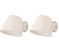 BARCELONA LED Aplique de pared exterior LED ALBA - Luz pared cálida 5W GU10 incluida - IP44 resistente al agua - Lámpara de pared exterior Blanco moderna de aluminio para terraza, balcón o porche