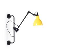 BARCELONA LED - Aplique de Pared industrial "RUBY 210" con brazo articulado - Lámpara de pared estilo loft, luz direccional con cable y enchufe, estructura negra con pantalla de colores - Bombilla E2