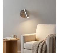 BARCELONA LED Aplique de Pared LED Níquel Satinado Ajustable 3W Luz Cálida 2700K, Lámpara de Lectura Dormitorio Cabecero Cama Escalera Restaurante Baño Estilo Industrial Vintage Minimalista