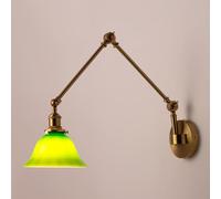 BARCELONA LED - Aplique de Pared Vintage "BILLAR" - Lámpara de Pared con Pantalla Verde | Luz de Pared Industrial, Brazo Articulado y Cabezal Orientable para Dormitorio, Estudio o Locales