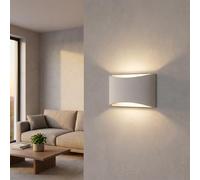 BARCELONA LED Aplique de Parede Branco em Cimento “Raquel” Up & Down 1xG9, Pequena Luminária de Parede Moderna Minimalista Estilo Escandinavo, Iluminação Interior para Sala Quarto Corredor Hotel