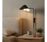 BARCELONA LED Aplique de parede com braço articulado e tomada, Lâmpada de cabeceira preta industrial retrô, Metal resistente, Estilo moderno e vintage, com fio e interruptor, Ideal para quarto e sala