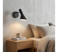 BARCELONA LED Aplique de Parede Design Melisa, Candeeiro de Parede Vintage em Alumínio Preto com Abajur Orientável, Casquilho E27 para Cabeceira de Cama, Quarto, Corredor e Sala de Estar, Estilo