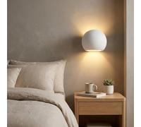 BARCELONA LED Aplique de parede em gesso Ball G9 branco redondo, luz indireta bidirecional, design moderno minimalista nordico, pintável, integrado na parede, sala, quarto, hotel, IP20