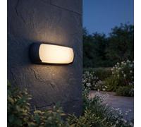 BARCELONA LED Aplique Pared Exterior Negro FUMAGALLI FRANCY E27 IP66 | Resina UV,Anticorrosión,Opal Difusor,Montaje Vertical Horizontal,300x130x85mm,Jardín Terraza Fachada