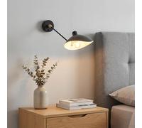 BARCELONA LED arandela de parede com braço articulado, luminária de parede preta estilo industrial retrô e vintage, metal e ferro, design moderno e retrô, iluminação ajustável quarto, sala e corredor