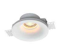 BARCELONA LED Aro Downlight Empotrable GU10 de Escayola Blanco Ø130x50mm Trimless, Foco Techo Redondo de Integrado, Diseño Moderno Clásico y Lujo para Pladur