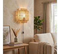 BARCELONA LED Candeeiro Parede Juta E27 Com Ficha Interruptor