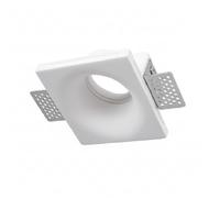 BARCELONA LED Downlight cuadrado escayola GU10 empotrable trimless blanco pintable, foco techo yeso sin marco, aro GU10 integrado, iluminación invisible techo pladur interior