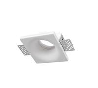 BARCELONA LED Downlight cuadrado escayola GU10 empotrable trimless blanco pintable, foco techo yeso sin marco, aro GU10 integrado, iluminación invisible techo pladur interior