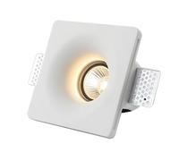 BARCELONA LED Downlight Empotrable Cuadrado de Escayola GU10 Trimless Ø120mm Blanco | Aro LED Techo Integrado Pintable | Diseño Moderno y Lujo Minimalista | Foco Empotrado para Pladur