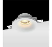 BARCELONA LED Foco Embutido GU10 em Gesso Branco Ø100x40mm Trimless Redondo, Downlight de Teto com Estrutura em, Design Moderno Clássico Luxo para Pladur