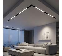 BARCELONA LED Foco Trilho Magnético Preto 20W, Luminária Linear LED Opal, Luz Branco Neutro 4000K, Estilo Moderno e Industrial Retrô, CRI>90, 48V DC, Iluminação Uniforme para Casa e Escritório