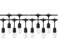 BARCELONA LED Guirnalda decorativa exterior 10 metros con 10 casquillos E27 IP44, luces LED para jardín, terraza, patio, pérgola, bares, restaurantes y eventos al aire libre, color negro