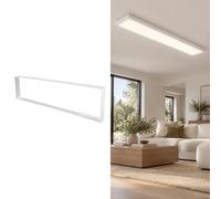 BARCELONA LED Kit De Superficie Para Panel Backlight 120x30 cm | Marco Blanco De Policarbonato Resistente, Fijación Directa En Paredes Y Techos, Ideal Para Reformas, Oficinas Y Comercios