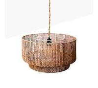 BARCELONA LED - Lámpara colgante de yute "BALI" - fibras naturales - Estilo Boho y rústico - Casquillo E27, cable ajustable. Lámpara de techo colgante para sala, comedor, dormitorio
