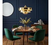 BARCELONA LED Lámpara Colgante MACARRON Dorado de 3 Niveles, Metal Hierro, Estilo Bauhaus Minimalista, Diseño Indirecto No Deslumbrante, Clásica Vintage Moderna y Lujo Contemporáneo E27