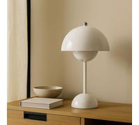 BARCELONA LED Lámpara de Mesa LED Inalámbrica CCT Ø160 mm Regulable 2300K-6000K. Lámpara LED Portátil color BlancoRecargable USB-C con Control Táctil, Sin Cable para Salón, Dormitorio, Escritorio