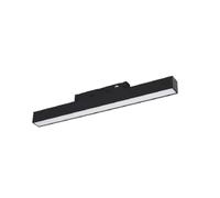 BARCELONA LED Luminaria Lineal LED Magnética 48V 10W Negro para Carril Magnético - Blanco Cálido (2800K) - Difusor Opal UGR18 Bajo Deslumbramiento - CRI>90 - Foco Lineal LED Moderno para Techo