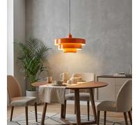 BARCELONA LED Luminária Pendente MACARRON Laranja de 3 Níveis, Metal Ferro, Estilo Bauhaus Minimalista, Iluminação Indireta Sem Ofuscar, Clássica Vintage Moderna e Luxo Contemporâneo E27