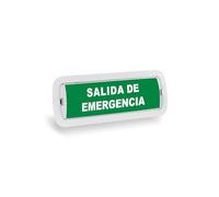 Barcelona Led Luz Emergencia LED 3W, 250 lúmenes. KIT Pictograma autoadhesivo "Salida de Emergencia" 3 Horas de Autonomía Blanco Frío 6500K. Instalación de Superficie y Empotrable.