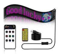 BARCELONA LED Pantalla LED Flexible Programable 12x59.5cm USB 5V Bluetooth APP Control IP65 Ultrafina y Curvable con Mando a Distancia para Texto Animaciones e Imágenes en Vehículos Escaparates