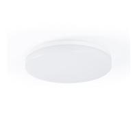 BARCELONA LED - Plafón LED techo 18W - Lámprara de techo con sensor de sonido + sensor crepuscular - IP44 - Ø26 cm, luz Led Blanco Neutro para baño, cocina, exteriores cubiertos.