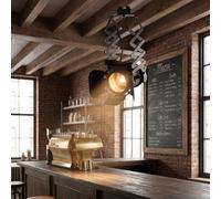BARCELONA LED Projetor de Calha Monofásica E27 Ajustável e Extensível “Cinema” - Spot Vintage Industrial em Alumínio Preto - Iluminação Direcionável para Lojas, Restaurantes, Lofts e Interiores