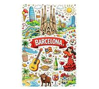 Barcelona Notebook - A Journey Through Pages: 180 Lined Pages Barcelona-Inspired Front & Back Covers Elegant Sagrada Familia Watermark Interior for Journaling, Notes, and Creative Writing