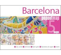Barcelona PopOut Map: Pocket size, pop up map of Barcelona city centre